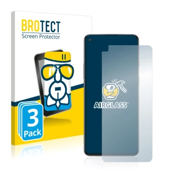 Parte frontale di una confezione del prodotto con il logo del marchio BROTECT. Accanto è raffigurato il dispositivo OnePlus 8T