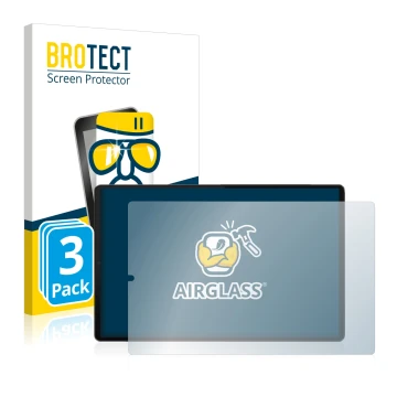 Parte frontale di una confezione del prodotto con il logo del marchio BROTECT. Accanto è raffigurato il dispositivo Lenovo Tab