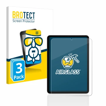 Parte frontale di una confezione del prodotto con il logo del marchio BROTECT. Accanto è raffigurato il dispositivo Apple iPad