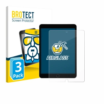 Parte frontale di una confezione del prodotto con il logo del marchio BROTECT. Accanto è raffigurato il dispositivo Apple iPad