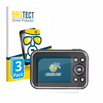 Parte frontale di una confezione del prodotto con il logo del marchio BROTECT. Accanto è raffigurato il dispositivo Vtech Kidi
