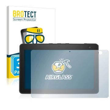 Parte frontale di una confezione del prodotto con il logo del marchio BROTECT. Accanto è raffigurato il dispositivo Amazon Ech