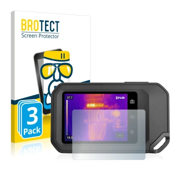Parte frontale di una confezione del prodotto con il logo del marchio BROTECT. Accanto è raffigurato il dispositivo Flir C5 co