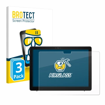 Parte frontale di una confezione del prodotto con il logo del marchio BROTECT. Accanto è raffigurato il dispositivo Dell Latit