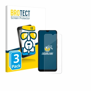 Parte frontale di una confezione del prodotto con il logo del marchio BROTECT. Accanto è raffigurato il dispositivo Samsung Ga