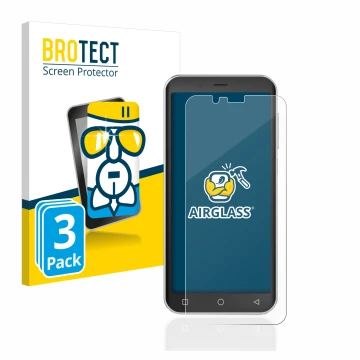 Parte frontale di una confezione del prodotto con il logo del marchio BROTECT. Accanto è raffigurato il dispositivo Emporia Sm