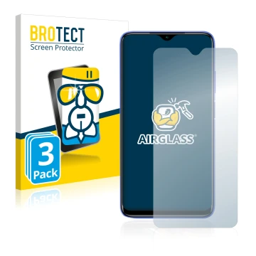 Parte frontale di una confezione del prodotto con il logo del marchio BROTECT. Accanto è raffigurato il dispositivo Xiaomi Red