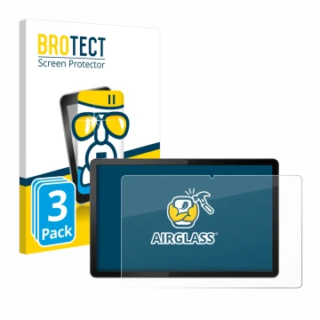 Parte frontale di una confezione del prodotto con il logo del marchio BROTECT. Accanto è raffigurato il dispositivo Lenovo Tab