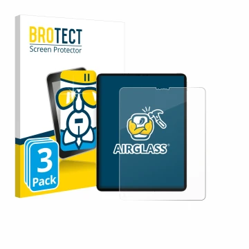 Parte frontale di una confezione del prodotto con il logo del marchio BROTECT. Accanto è raffigurato il dispositivo Apple iPad