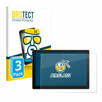 Parte frontale di una confezione del prodotto con il logo del marchio BROTECT. Accanto è raffigurato il dispositivo Microsoft 