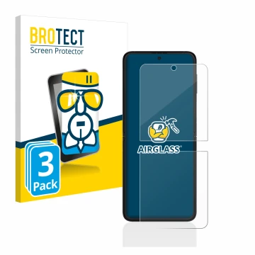 Parte frontale di una confezione del prodotto con il logo del marchio BROTECT. Accanto è raffigurato il dispositivo Samsung Ga