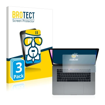 Parte frontale di una confezione del prodotto con il logo del marchio BROTECT. Accanto è raffigurato il dispositivo Apple MacB