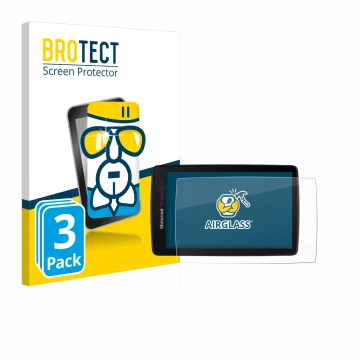 Parte frontale di una confezione del prodotto con il logo del marchio BROTECT. Accanto è raffigurato il dispositivo BMW Naviga