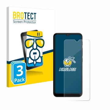 Parte frontale di una confezione del prodotto con il logo del marchio BROTECT. Accanto è raffigurato il dispositivo Motorola M