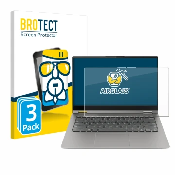 Parte frontale di una confezione del prodotto con il logo del marchio BROTECT. Accanto è raffigurato il dispositivo Lenovo Thi