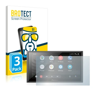 Parte frontale di una confezione del prodotto con il logo del marchio BROTECT. Accanto è raffigurato il dispositivo Pioneer SP