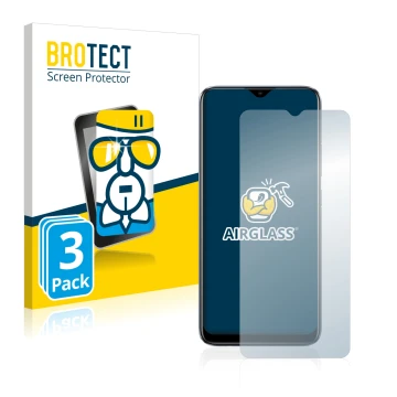 Parte frontale di una confezione del prodotto con il logo del marchio BROTECT. Accanto è raffigurato il dispositivo realme C11