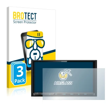 Parte frontale di una confezione del prodotto con il logo del marchio BROTECT. Accanto è raffigurato il dispositivo Kenwood DM