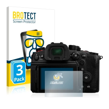 Parte frontale di una confezione del prodotto con il logo del marchio BROTECT. Accanto è raffigurato il dispositivo Panasonic 