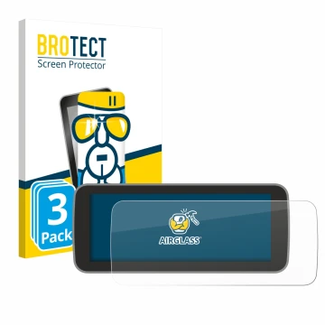 Parte frontale di una confezione del prodotto con il logo del marchio BROTECT. Accanto è raffigurato il dispositivo Fiat 500 E