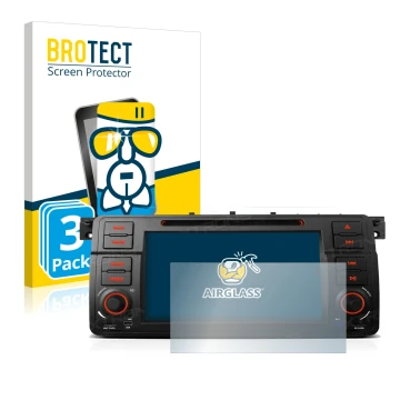 Parte frontale di una confezione del prodotto con il logo del marchio BROTECT. Accanto è raffigurato il dispositivo Xtrons PQ7