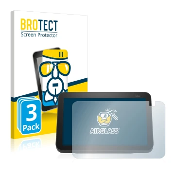 Parte frontale di una confezione del prodotto con il logo del marchio BROTECT. Accanto è raffigurato il dispositivo Amazon Ech