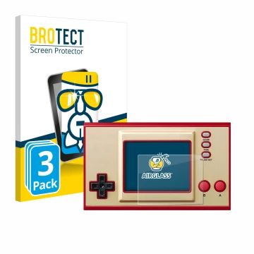Parte frontale di una confezione del prodotto con il logo del marchio BROTECT. Accanto è raffigurato il dispositivo Nintendo G