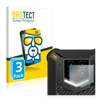 Parte frontale di una confezione del prodotto con il logo del marchio BROTECT. Accanto è raffigurato il dispositivo Oukitel WP