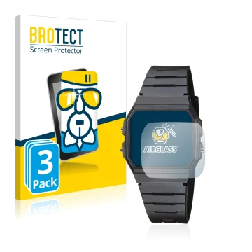 Parte frontale di una confezione del prodotto con il logo del marchio BROTECT. Accanto è raffigurato il dispositivo Casio Coll