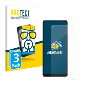 Parte frontale di una confezione del prodotto con il logo del marchio BROTECT. Accanto è raffigurato il dispositivo Cubot Max 