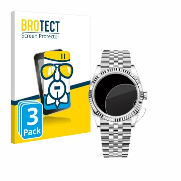 Parte frontale di una confezione del prodotto con il logo del marchio BROTECT. Accanto è raffigurato il dispositivo Rolex Date