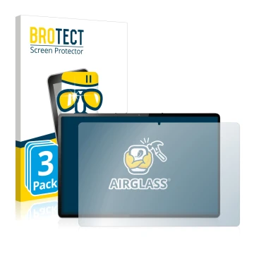 Parte frontale di una confezione del prodotto con il logo del marchio BROTECT. Accanto è raffigurato il dispositivo Lenovo Tab