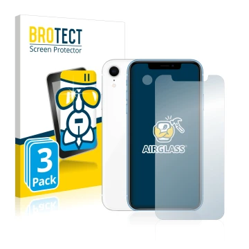 Parte frontale di una confezione del prodotto con il logo del marchio BROTECT. Accanto è raffigurato il dispositivo Apple iPho