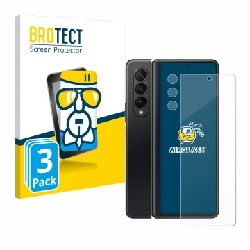 Parte frontale di una confezione del prodotto con il logo del marchio BROTECT. Accanto è raffigurato il dispositivo Samsung Ga
