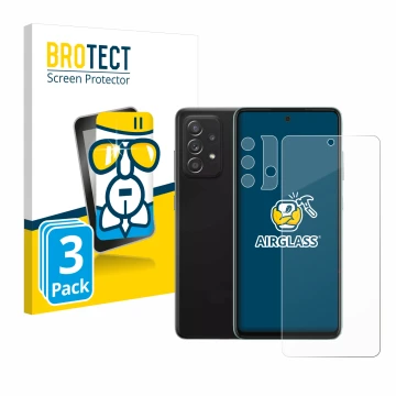 Parte frontale di una confezione del prodotto con il logo del marchio BROTECT. Accanto è raffigurato il dispositivo Samsung Ga