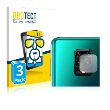 Parte frontale di una confezione del prodotto con il logo del marchio BROTECT. Accanto è raffigurato il dispositivo Xiaomi Red