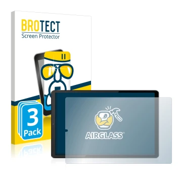 Parte frontale di una confezione del prodotto con il logo del marchio BROTECT. Accanto è raffigurato il dispositivo Lenovo Tab