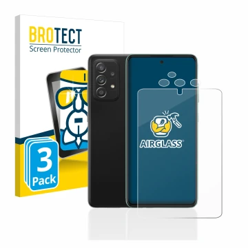 Parte frontale di una confezione del prodotto con il logo del marchio BROTECT. Accanto è raffigurato il dispositivo Samsung Ga