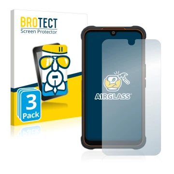 Parte frontale di una confezione del prodotto con il logo del marchio BROTECT. Accanto è raffigurato il dispositivo AGM Glory 