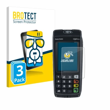 Parte frontale di una confezione del prodotto con il logo del marchio BROTECT. Accanto è raffigurato il dispositivo ingenico D