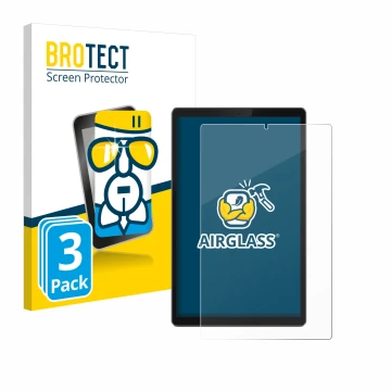 Parte frontale di una confezione del prodotto con il logo del marchio BROTECT. Accanto è raffigurato il dispositivo Lenovo Tab