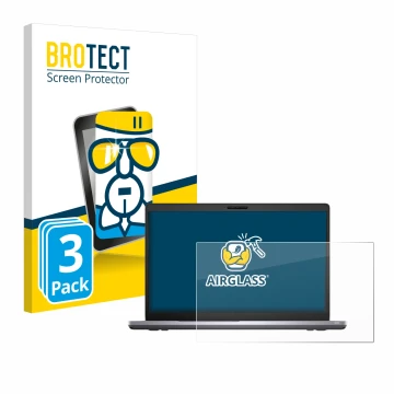 Parte frontale di una confezione del prodotto con il logo del marchio BROTECT. Accanto è raffigurato il dispositivo Dell Latit
