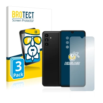 Parte frontale di una confezione del prodotto con il logo del marchio BROTECT. Accanto è raffigurato il dispositivo Samsung Ga
