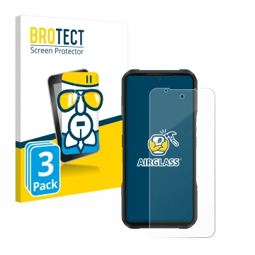 Parte frontale di una confezione del prodotto con il logo del marchio BROTECT. Accanto è raffigurato il dispositivo Doogee V20