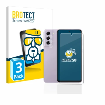 Parte frontale di una confezione del prodotto con il logo del marchio BROTECT. Accanto è raffigurato il dispositivo Samsung Ga
