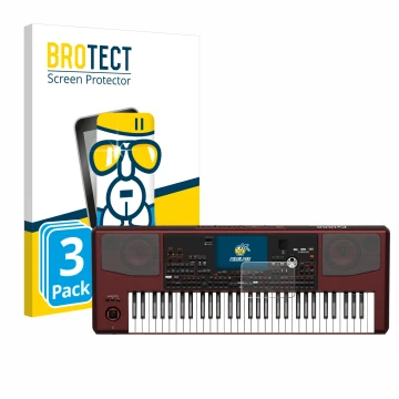 Parte frontale di una confezione del prodotto con il logo del marchio BROTECT. Accanto è raffigurato il dispositivo KORG Pa100