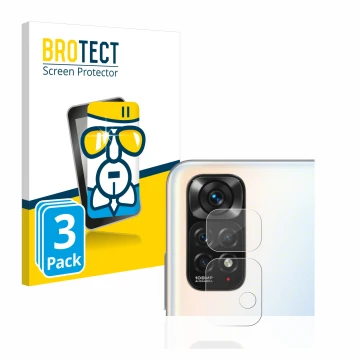 Parte frontale di una confezione del prodotto con il logo del marchio BROTECT. Accanto è raffigurato il dispositivo Xiaomi Red