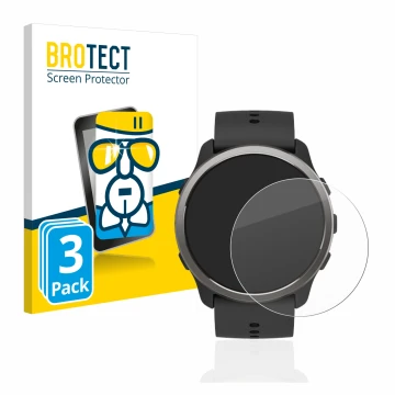 Parte frontale di una confezione del prodotto con il logo del marchio BROTECT. Accanto è raffigurato il dispositivo Suunto 5 P