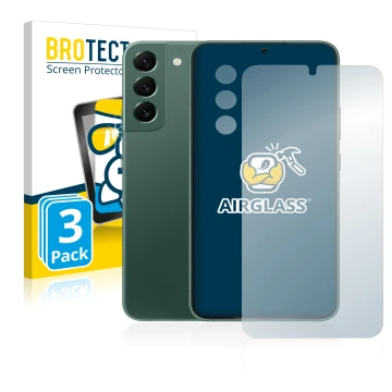 Parte frontale di una confezione del prodotto con il logo del marchio BROTECT. Accanto è raffigurato il dispositivo Samsung Ga