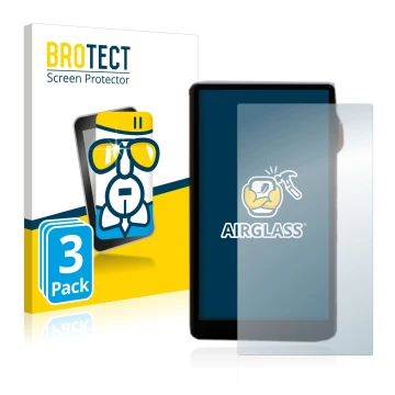 Parte frontale di una confezione del prodotto con il logo del marchio BROTECT. Accanto è raffigurato il dispositivo iBasso DX2